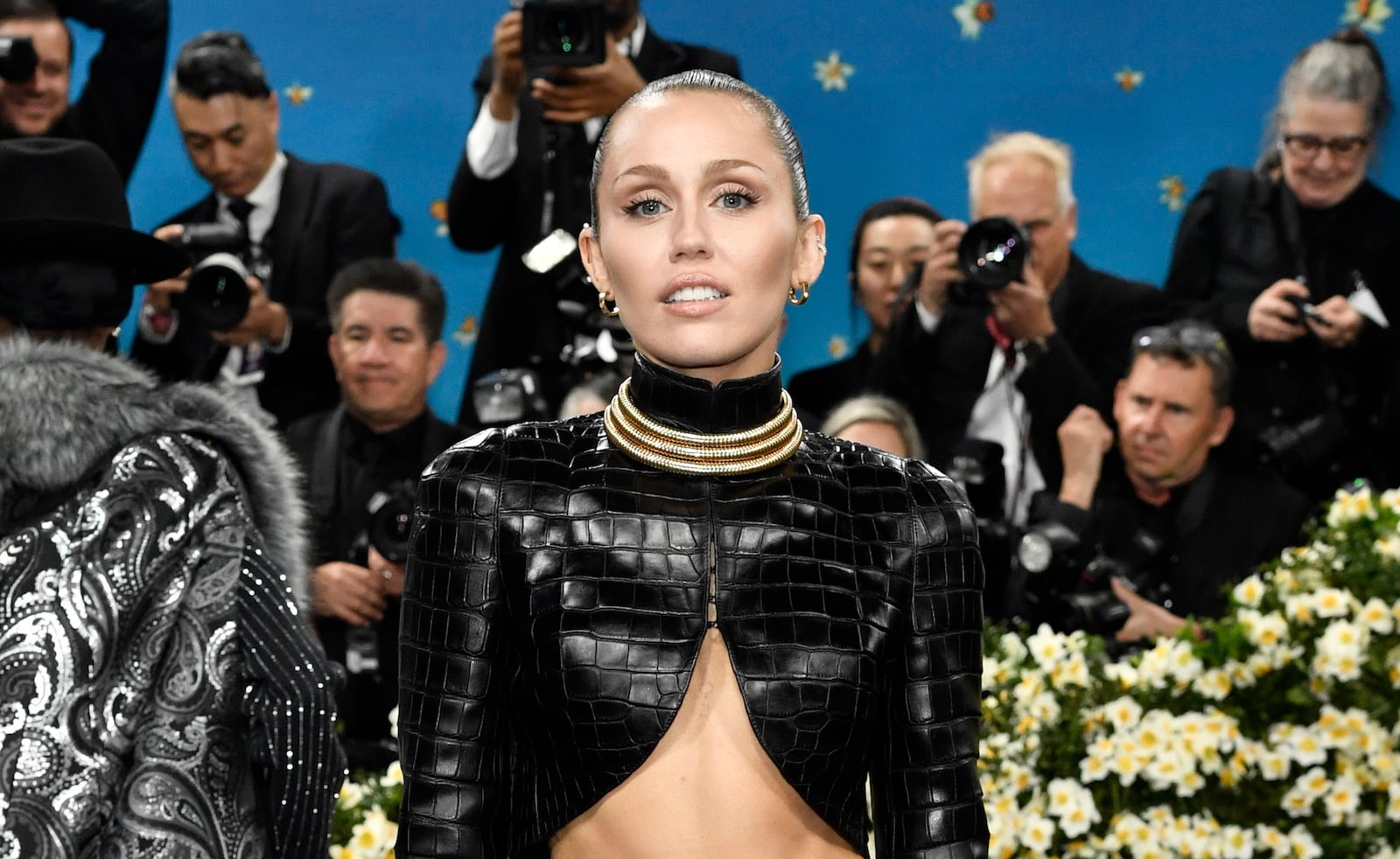 Miley Cyrus attends The Metropolitan Museum of Art's Costume Institute benefit gala celebrating the opening of the "Superfine: Tailoring Black Style" exhibition on Monday, May 5, 2025, in New York. (Photo by Evan Agostini/Invision/AP)
