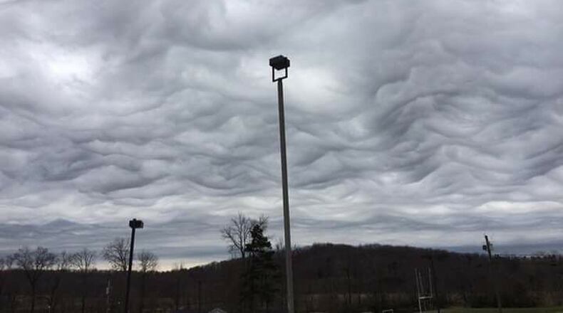 On the afternoon of Monday, March 20, these unique and ominous-looking clouds were spotted across parts of southwest Ohio. These newly named clouds, called “Asperatus,” are often spotted just before or just after thunderstorms have moved through. MELISSA TAYLOR/CONTRIBUTED