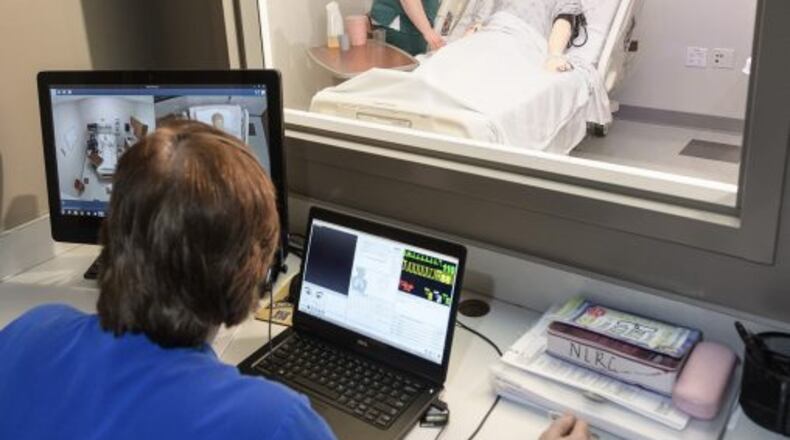 Wright State’s patient simulation lab enables educators to create high-risk situations in a non-threatening environment, with no risk to patients. CONTRIBUTED.