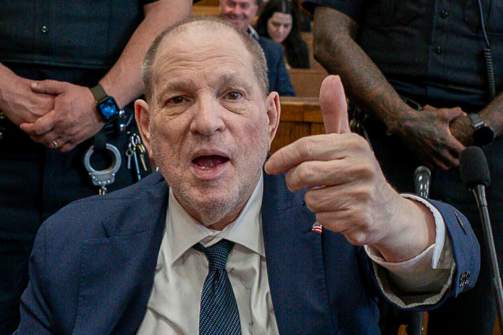 Harvey Weinstein appears in state court in Manhattan for his retrial, Wednesday, June 11, 2025, in New York. (Steven Hirsch /New York Post via AP, Pool)