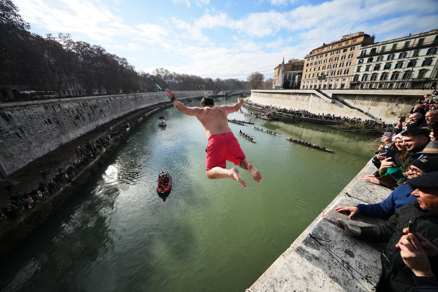 APTOPIX Italy New Year's Dive