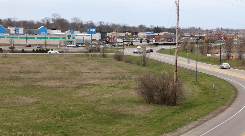 A developer wants to include a car wash in an area the city of Springfield has wanted to develop for several years north of the St. Paris Pike Connector on Bechtle Avenue, shown Monday, April 3, 2023. A hotel also is proposed for the area. BILL LACKEY/STAFF