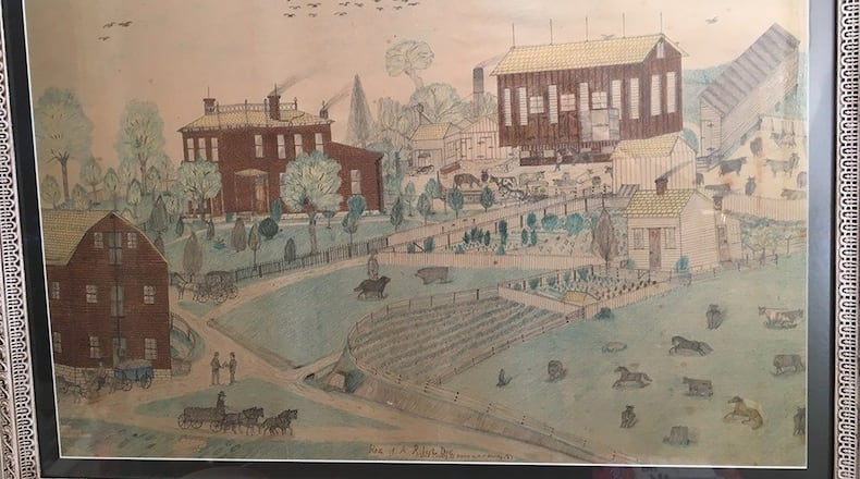 A large colored drawing by W.A. Rebert in 1887 still hangs in the house built by Andrew Rebert. PAM COTTREL/CONTRIBUTED