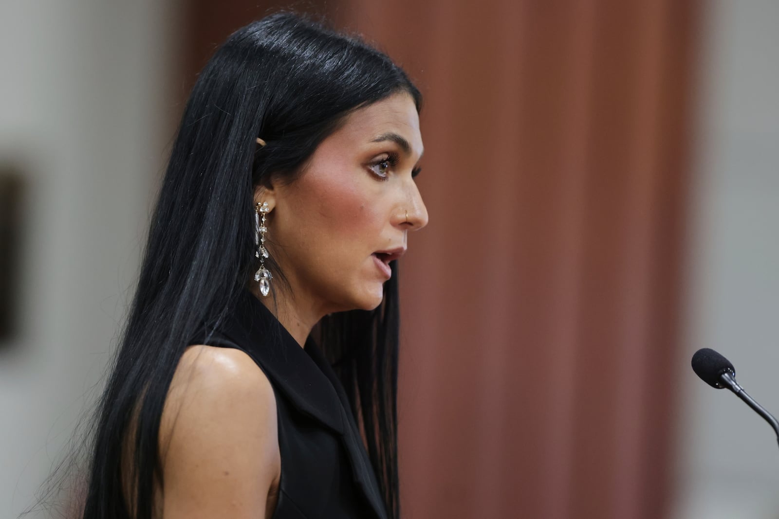 Alivea Goncalves, sister of victim Kaylee Goncalves speaks at the sentencing hearing of Bryan Kohberger at the Ada County Courthouse, Wednesday, July 23, 2025, in Boise, Idaho, for brutally stabbing four University of Idaho students to death nearly three years ago. (AP Photo/Kyle Green, Pool)