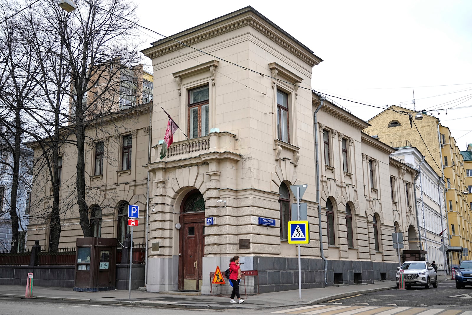 FILE - A view of the Embassy of Afghanistan in Moscow, Russia, April 1, 2025. (AP Photo/Pavel Bednyakov, File)