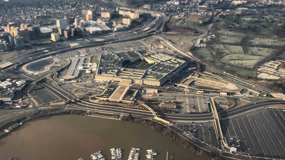 FILE - The Pentagon and the surrounding area is seen in this aerial view in Washington, Jan. 26, 2020. (AP Photo/Pablo Martinez Monsivais, File)