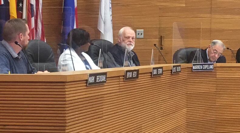 Springfield commissioners during their public meeting at the City Commission Forum. Hasan Karim/ Staff