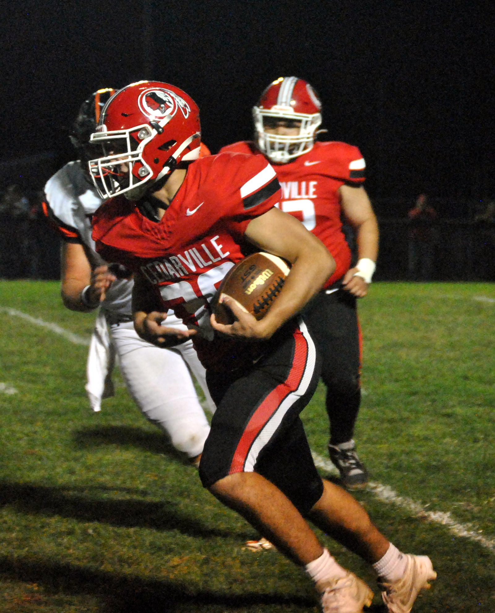 Cedarville senior Isaiah Christian carries the ball in a game against West Liberty Salem on Friday, Sept. 5, 2025. CONTRIBUTED