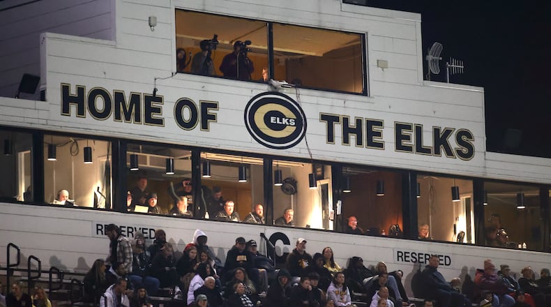 The scene at Centerville High School during a game Springfield in the Division I, Region 2 playoffs on Friday, Nov. 3, 2023, at Centerville. David Jablonski/Staff