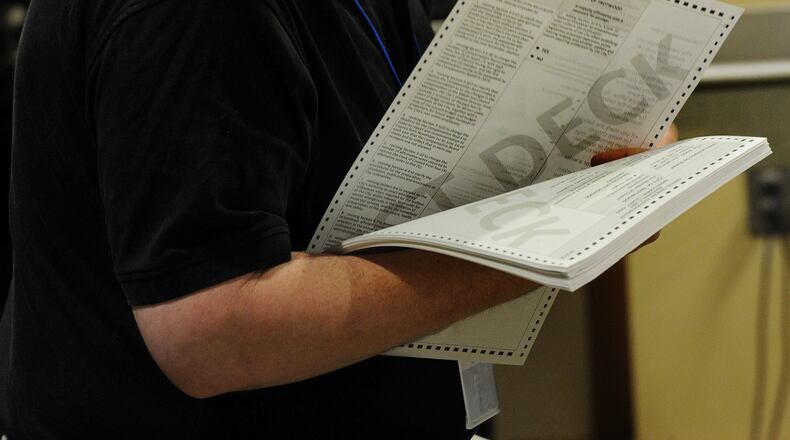 The Montgomery County Board of Elections, held the public test of the election equipment and system Wednesday, Oct. 20, that will be used for the Nov. 2 general election. MARSHALL GORBY\STAFF