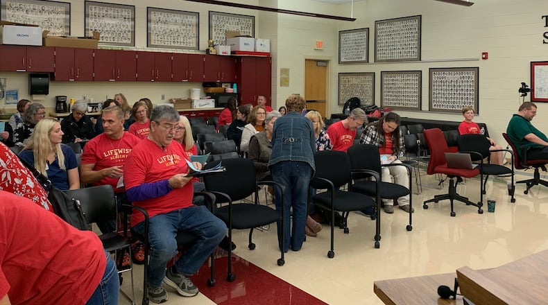 Tecumseh Local School District Board of Education held a meeting on Nov. 19 to discuss items including arming staff and the released time for religious instruction policy. Brooke Spurlock/Staff
