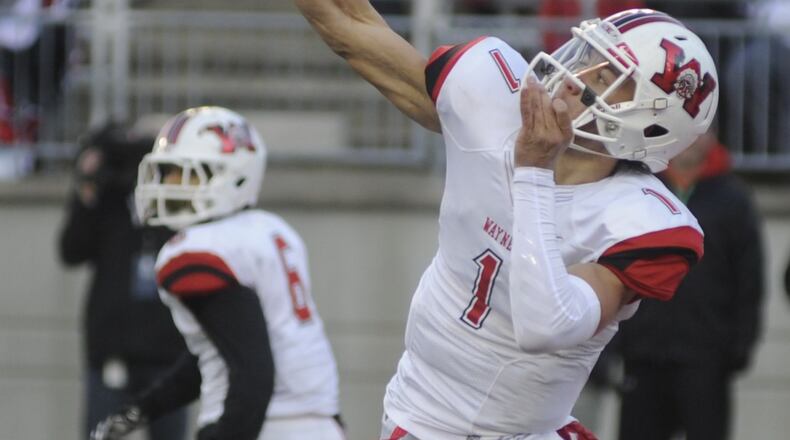 Wayne sr. QB Messiah deWeaver. Lakewood St. Edward defeated Wayne 45-35 in the Division I high school football state championship at Ohio Stadium in Columbus on Saturday, Dec. 5, 2015. MARC PENDLETON / STAFF