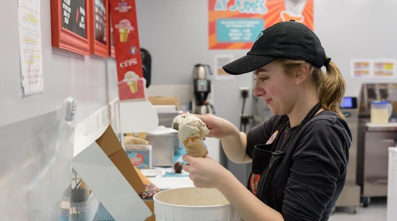 Jubie’s Creamery is opening its third ice cream shop in the Dayton region at 79 Foss Way in Troy. TOM GILLIAM / CONTRIBUTING PHOTOGRAPHER