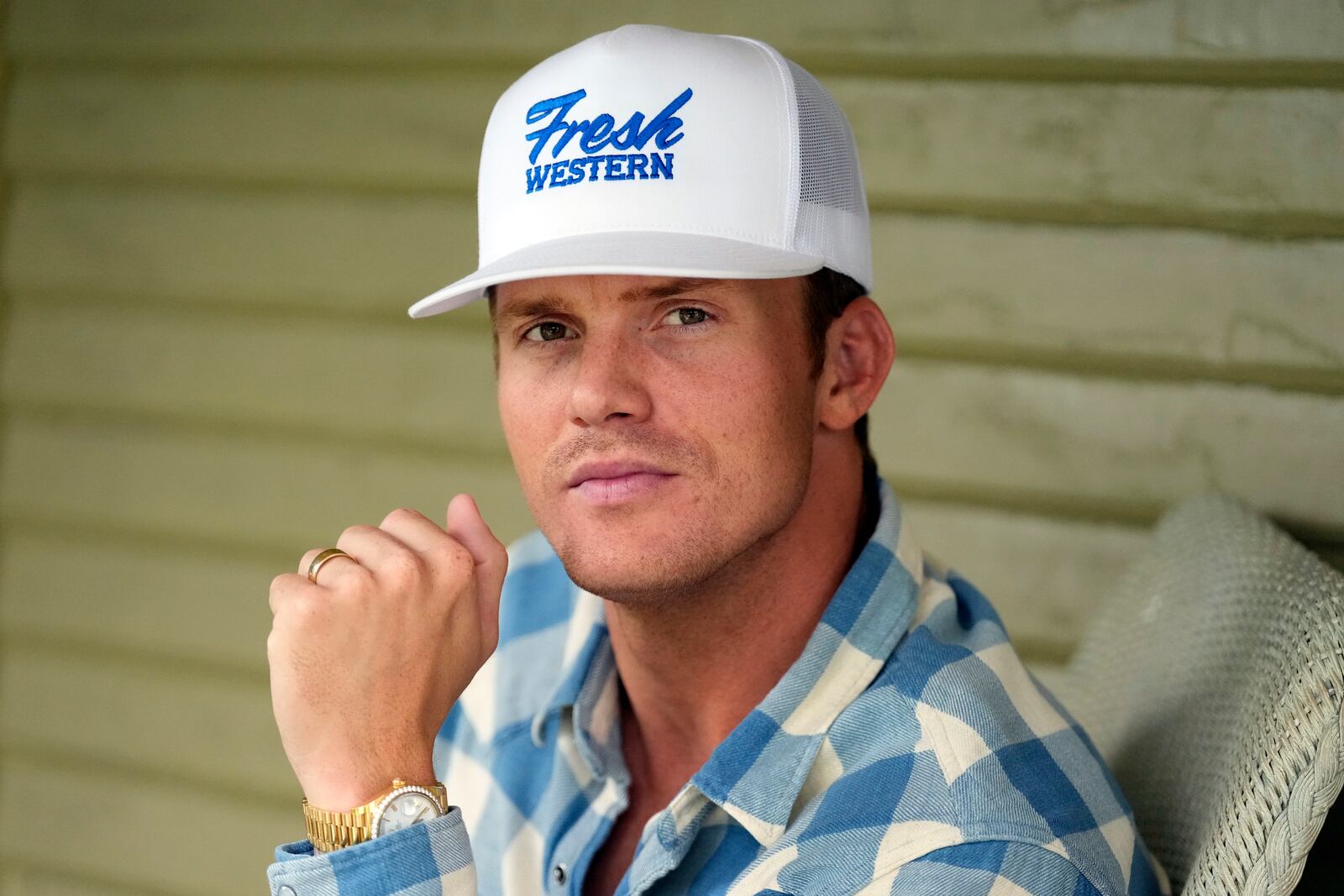Parker McCollum poses for a portrait on Saturday, June 7, 2025, in Nashville, Tenn. (AP Photo/Mark Humphrey)