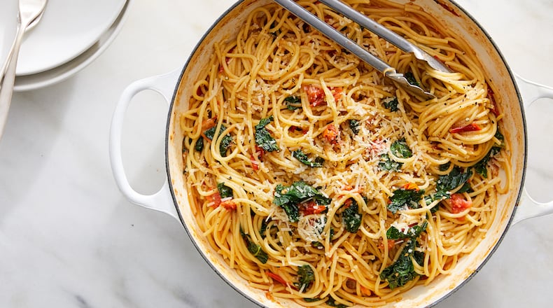 Steps like replacing traditional white pasta with whole grain noodles can add up over time. (Ryan Liebe/The New York Times)