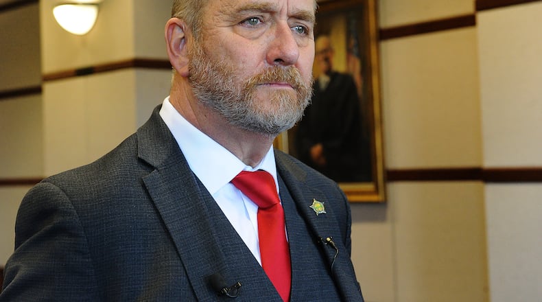 Ohio Attorney General Dave Yost was at the University of Dayton Tuesday, Feb. 15, 2022, to talk with law students. MARSHALL GORBY\STAFF