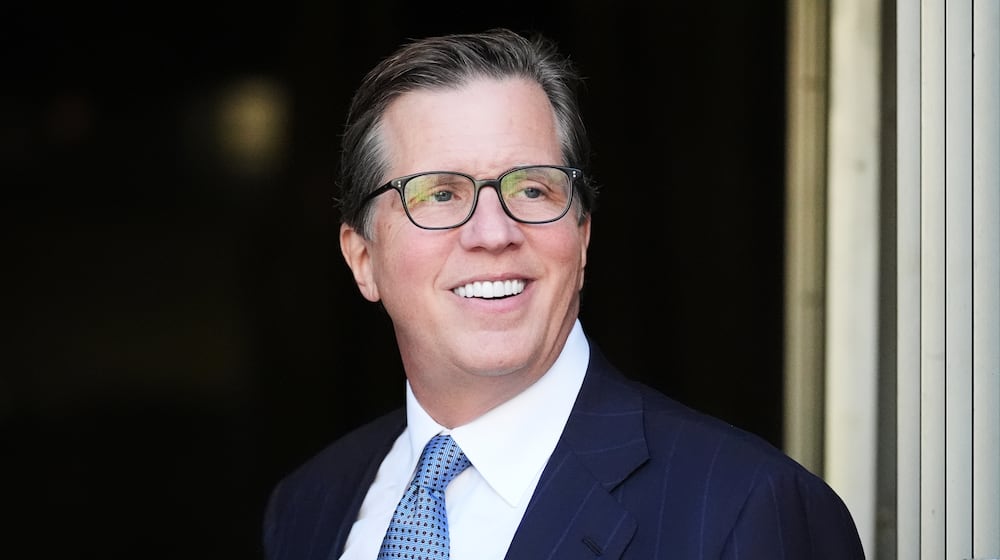Plaintiffs attorney Mark Lanier arrives for closing arguments in a landmark trial over whether social media platforms deliberately addict and harm children on Thursday, March 12, 2026, in Los Angeles. (AP Photo/Damian Dovarganes)