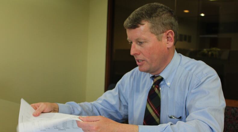 Dan Harkins analyzes Springfield voting data from Issue 2. JEFF GUERINI/STAFF