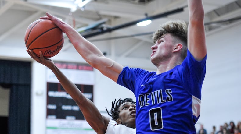 Brookville’s Jacob Gudorf on defense. NICK GRAHAM/STAFF