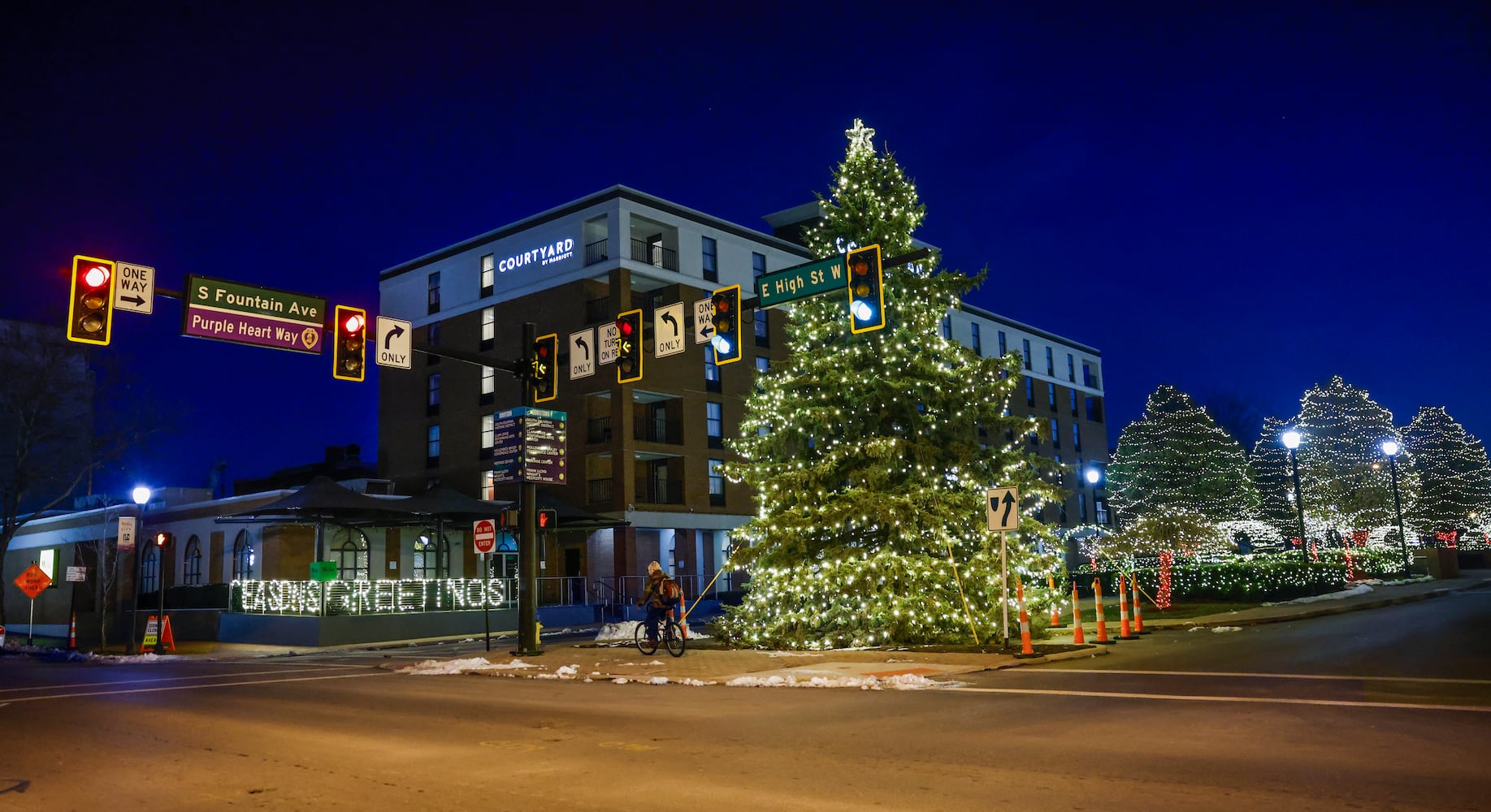 Christmas decorations around Springfield