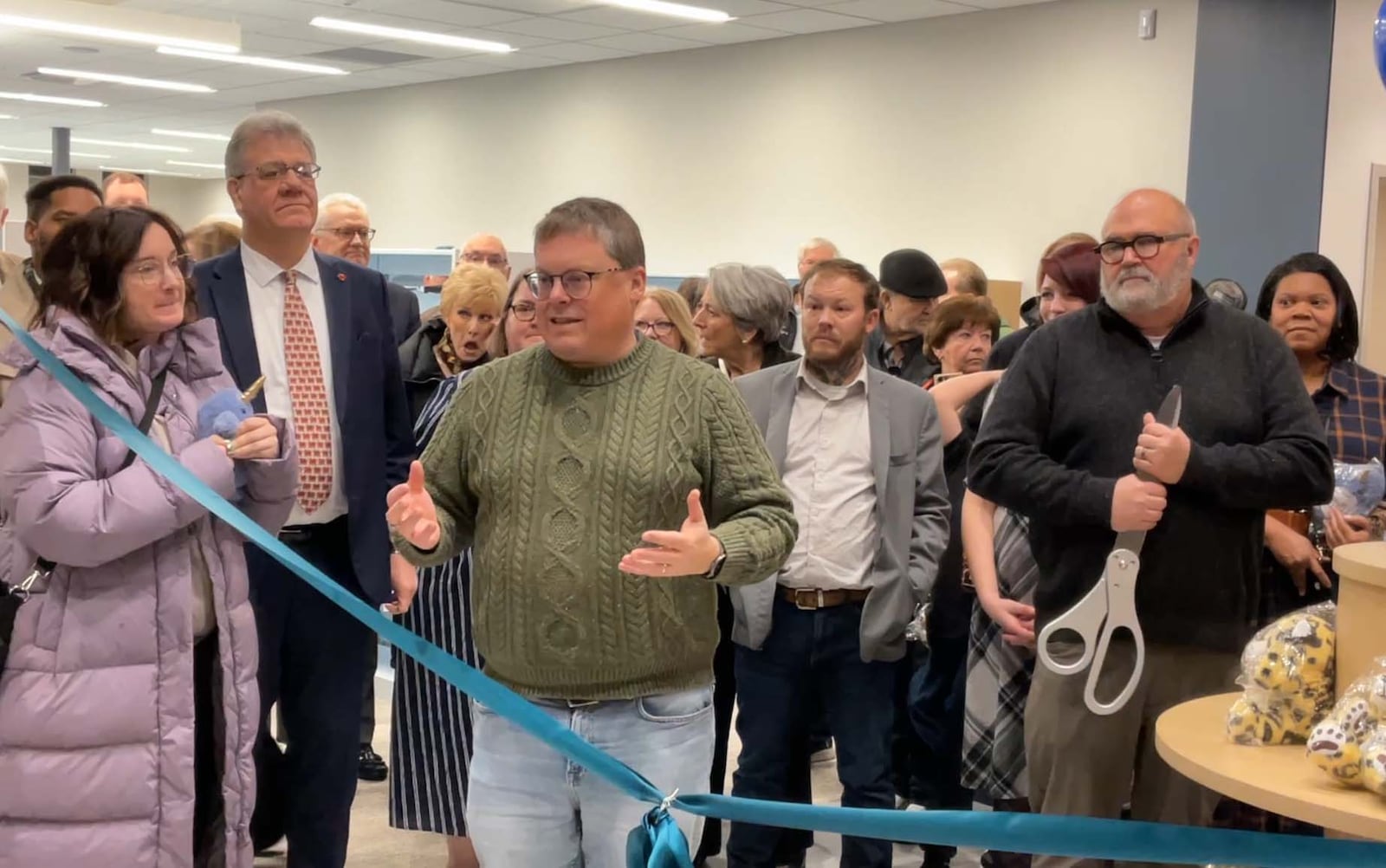 Clark County Public Library Board of Trustees Vice President Christian Raffensperger speaks to the crowd at the the opening of Northridge’s Mary C. Hoppes Children’s Library. CONTRIBUTED