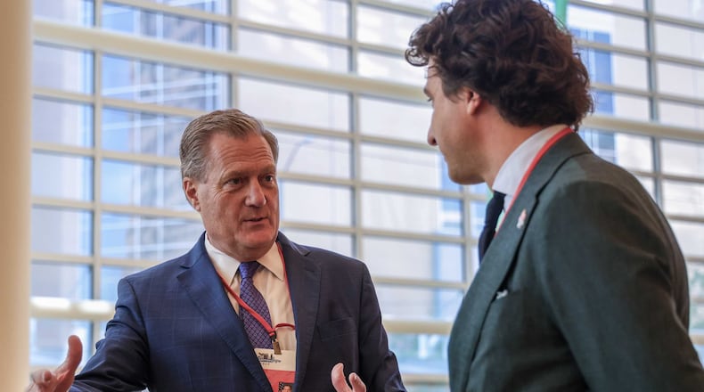 Congressman Mike Turner speaks to delegates following the NATO Parliamentary Assembly Monday, May 26, 2025. BRYANT BILLING / STAFF