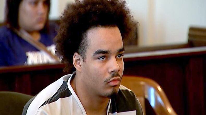 Elrashawn Dover listens as Clark County Common Pleas Court Judge Douglas Rastatter sentences him to 15 years in prison. JEFF GUERINI/STAFF