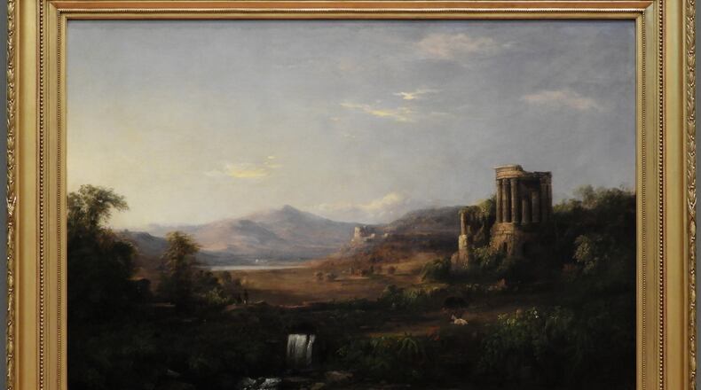 1999.003 | Robert Scott Duncanson | LANDSCAPE WITH CLASSICAL RUINS | oil on canvas | 35 x 50” | 1859