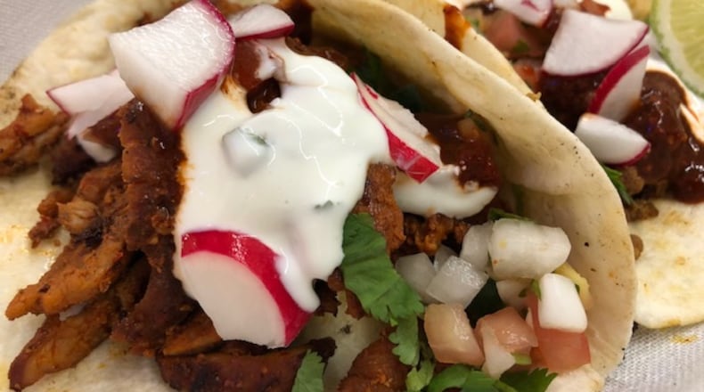 A taco from La Guadalupana Super Market and Restaurant in Riverside, which opened in November 2018 and has an ownership connection with the El Rancho Grande Mexican restaurant chain. Gary Rodriguez, operations manager for El Rancho Grande, oversaw the supermarket opening, and he was awarded a “Restaurateur of the Year” for southern Ohio award last weekend by the Ohio Restaurant Association. MARK FISHER / STAFF PHOTO