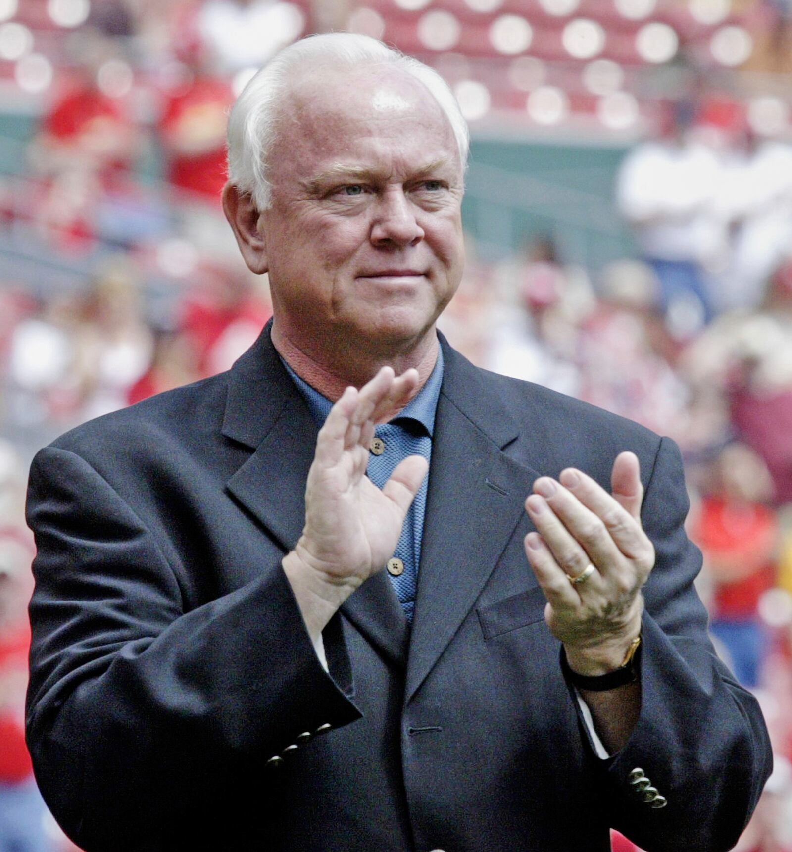 FILE - St. Louis Cardinals general manager Walt Jocketty is seen April 10, 2005, at Busch Stadium in St. Louis. (AP Photo/James A. Finley, File)