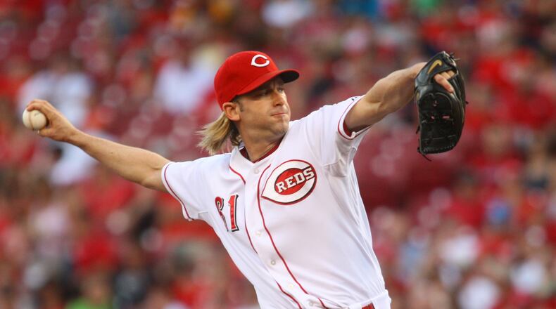 Reds starter Bronson Arroyo pitches against the Padres on Friday, Aug. 9, 2013, at Great American Ball Park in Cincinnati. David Jablonski/Staff