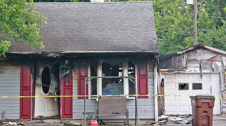 A house at 11520 Gerlaugh Road in the Park Layne area was severely damaged by a fire early Monday, June 19, 2023. Fire departments from Bethel Township, New Carlisle and Fairborn responded to the blaze around 3 a.m. in the morning. BILL LACKEY/STAFF