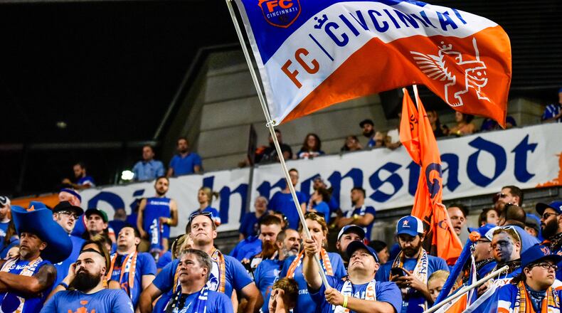 FC Cincinnati lost to New York Red Bulls 3-2 in overtime of their 2017 Lamar Hunt U.S. Open Cup semifinal game Tuesday, Aug. 15 at Nippert Stadium on the University of Cincinnati Campus in Cincinnati. NICK GRAHAM/STAFF
