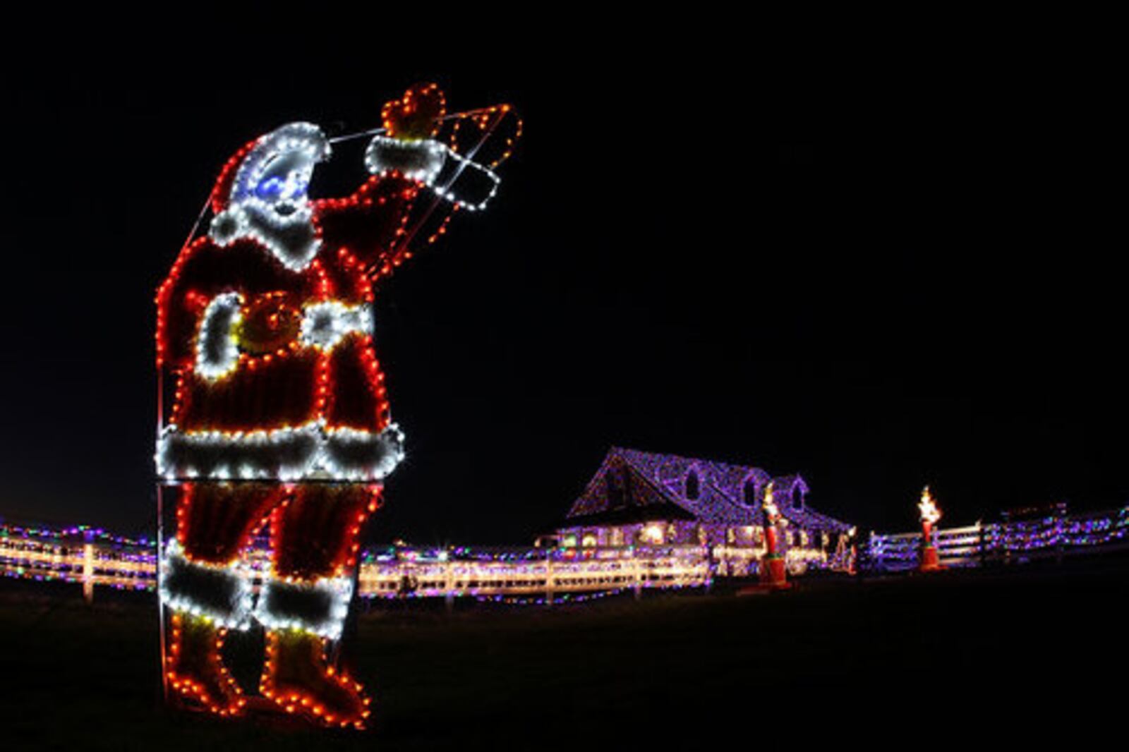 Mike Fuchs of Morrow shares his vision of the holidays using 350,000 lights choreographed to Christmas music at the Christmas Ranch.