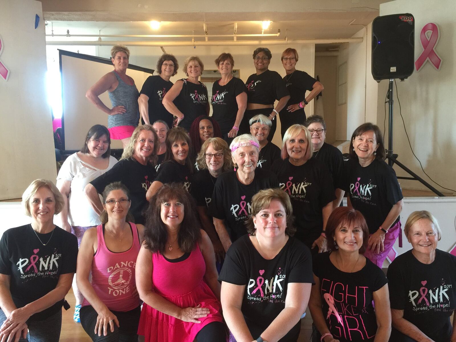 These ladies including Linda Getz (top row, center) have used their love for Zumbathon to help raise money for this year’s Making Strides Springfield walk. CONTRIBUTED