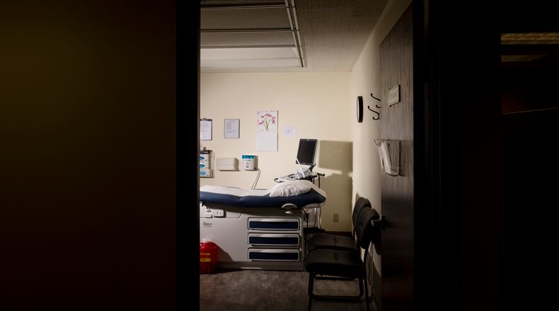 FILE — An exam room at the Red River Women's Clinic in Moorhead, Minn., which was the only remaining abortion provider in North Dakota before it moved across the border into Minnesota, May 26, 2023. Polls show increasing support for abortion rights in all 50 states, with majorities in nearly all states — even deep red states — saying that abortion should be legal in all or most cases. (Jenn Ackerman/The New York Times)