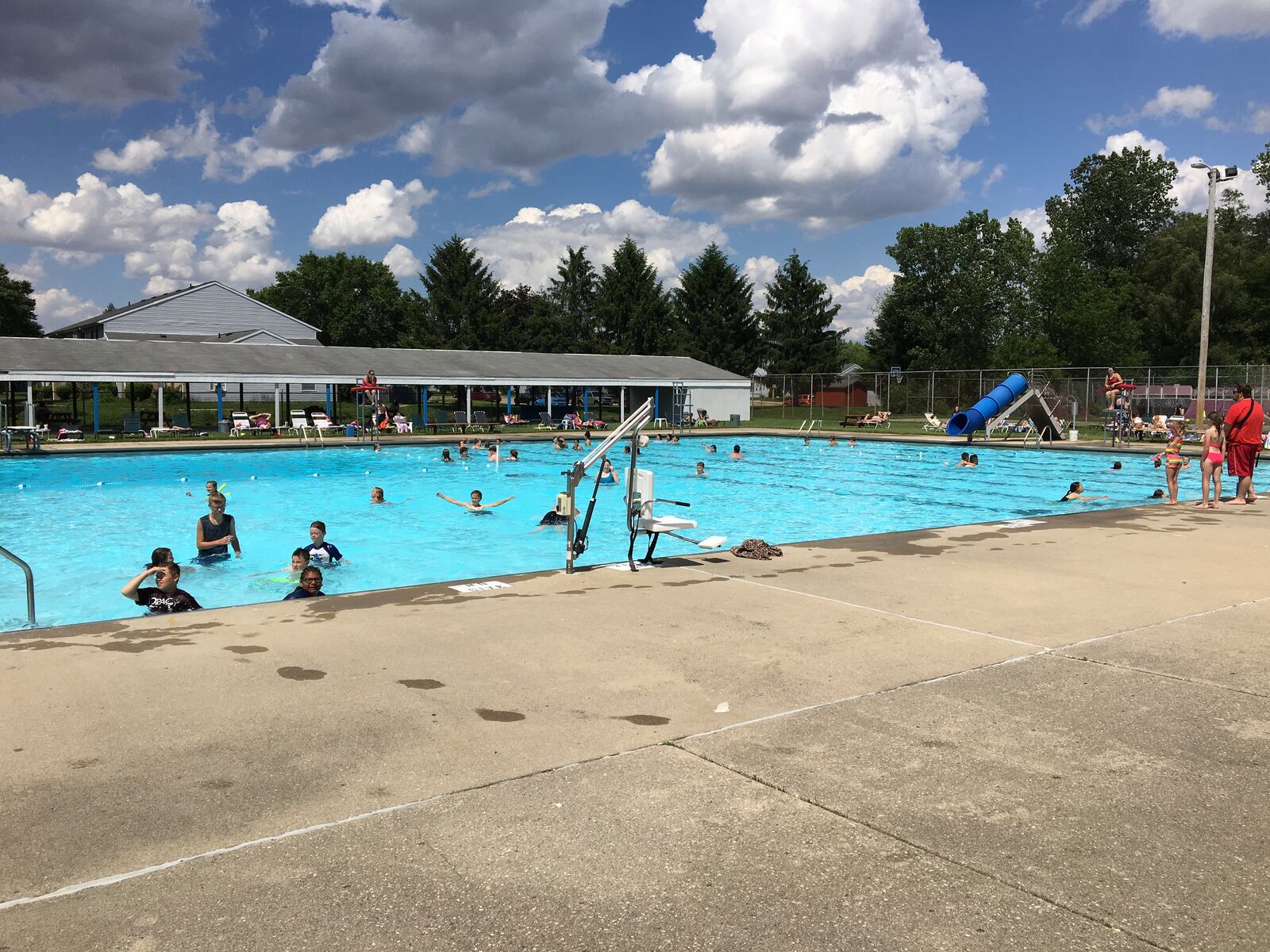 The City of New Carlisle has banned smoking at its outdoor pool, in accordance with the passed resolution implemented in late May 2016. (James Buechele/Staff)