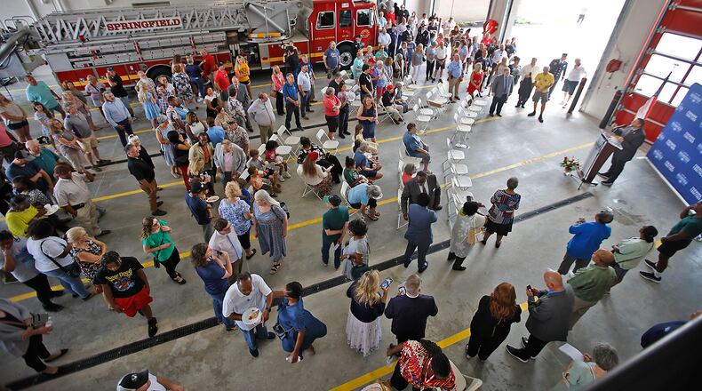 A ribbon cutting ceremony and open house was held Monday, July 8, 2024 for the Springfield Fire and Rescue Division's new Fire Station #8. The new fire station is a result of a collaboration between the City of Springfield and Clark State College and will also house Clark State's Fire Academy. BILL LACKEY/STAFF