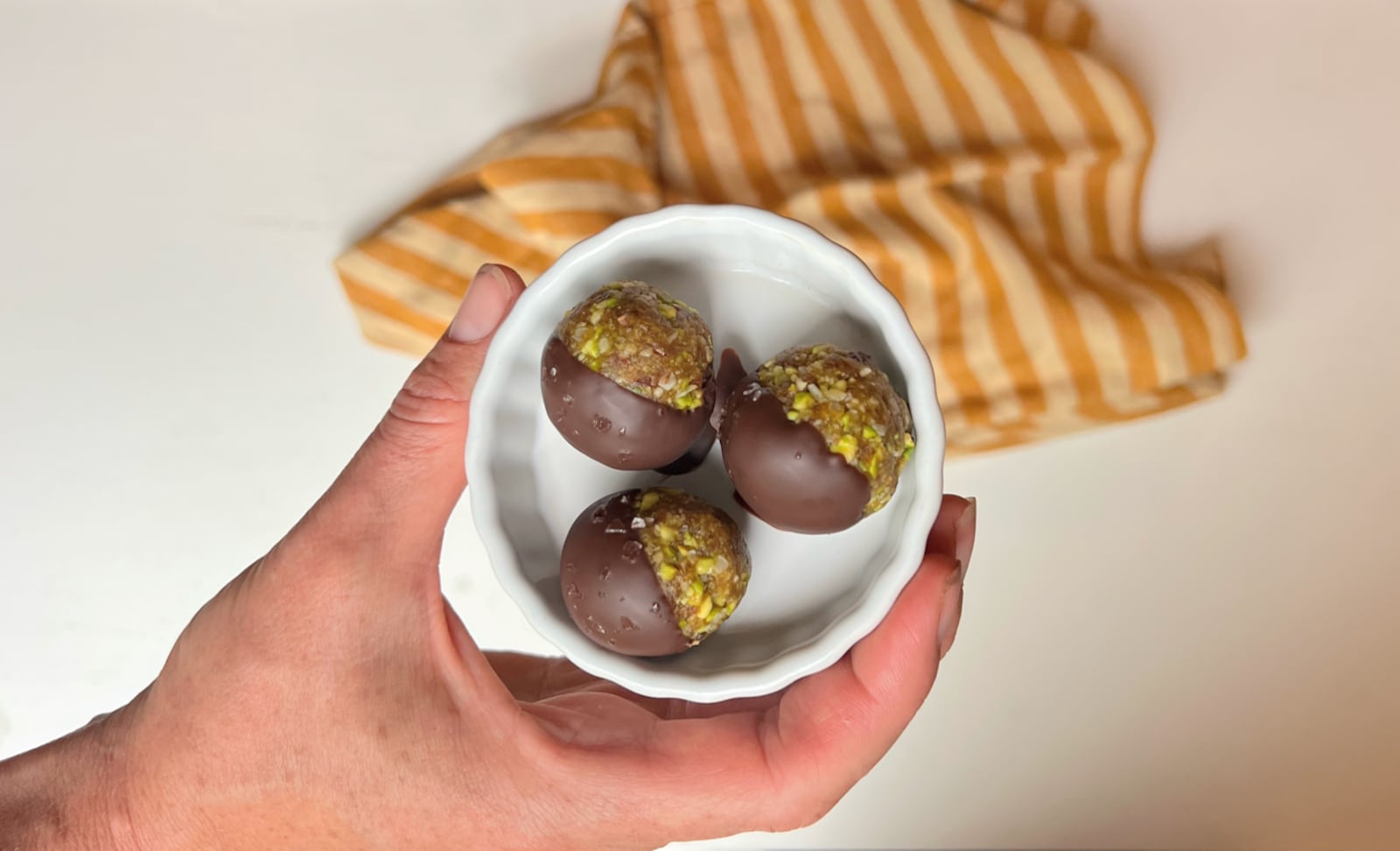 Dubai Chocolate inspired cookie balls include Medjool dates on the ingredients list. WHITNEY KLING/CONTRIBUTED