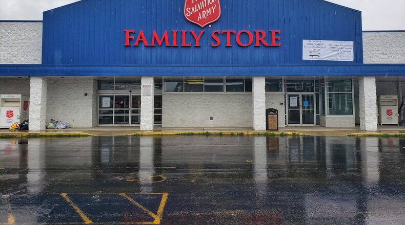 The West Chester Twp. Salvation Army Family Thrift Store, 7900 Tylersville Road, has closed permanently. NICK GRAHAM / STAFF