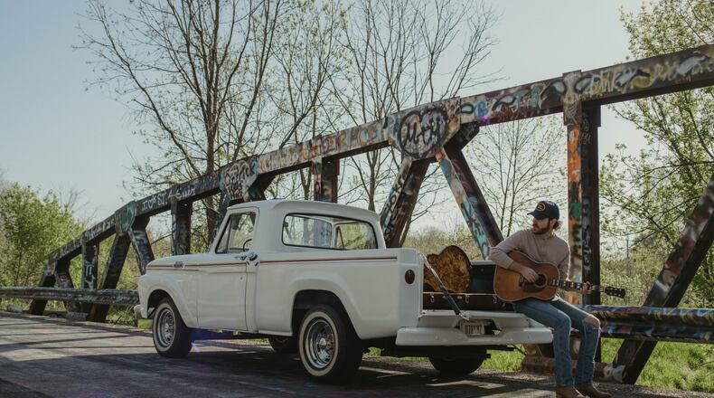 Wyatt McCubbin at Crybaby Bridge in southeastern Clark County. He used the bridge to film a music video for his new song, "This Pickup." CONTRIBUTED