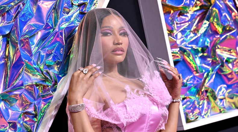 Nicki Minaj arrives at the MTV Video Music Awards on Tuesday, Sept. 12, 2023, at the Prudential Center in Newark, N.J. (Photo by Evan Agostini/Invision/AP)