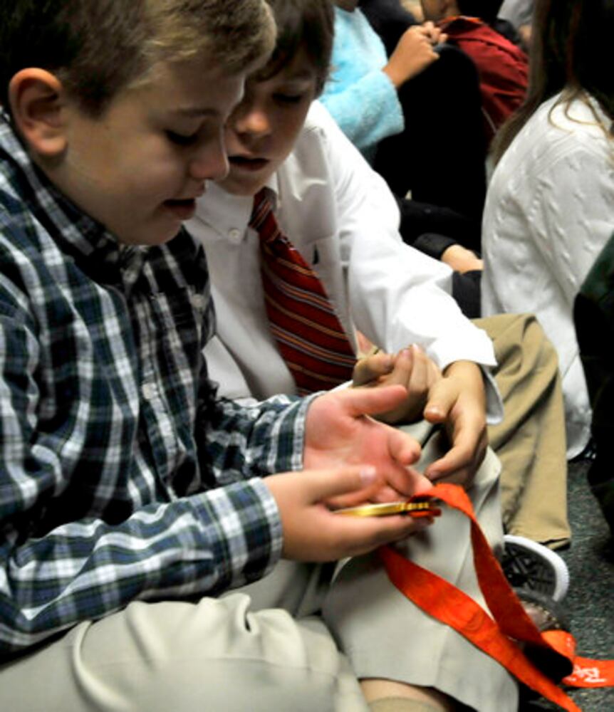 Olympic medalist visits Sunday school
