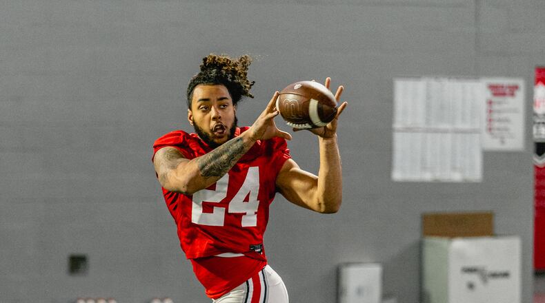 March 19, 2021, Ohio, OH:
Marcus Crowley during spring ball at Woody Hayes Athletic Center in Columbus, Ohio Friday, March 19, 2021.
(Photo by Cory Wonderly/Ohio State Football)