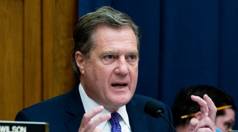 Rep. Mike Turner,R-Ohio, speaks during the House Armed Services Committee on the conclusion of military operations in Afghanistan and plans for future counterterrorism operations on Wednesday, Sept. 29, 2021, on Capitol Hill in Washington. (Rod Lamkey/Pool via AP)