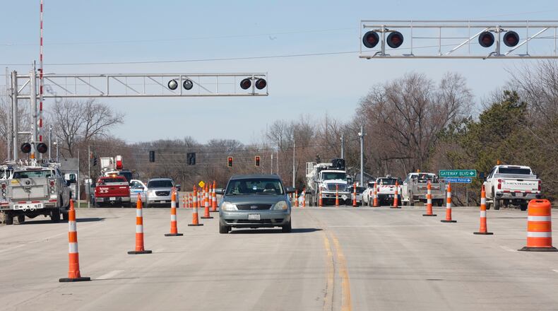 One lane in each direction on State Route 41 opened Wednesday, March 8, 2023. The roadway had been closed since a train derailment on Saturday. BILL LACKEY/STAFF