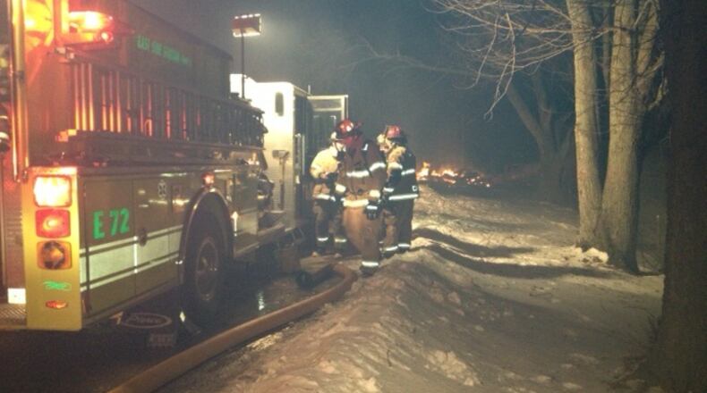 Firefighters battled a barn fire on Ridge Road in Springfield Twp. on Jan. 30, 2014.