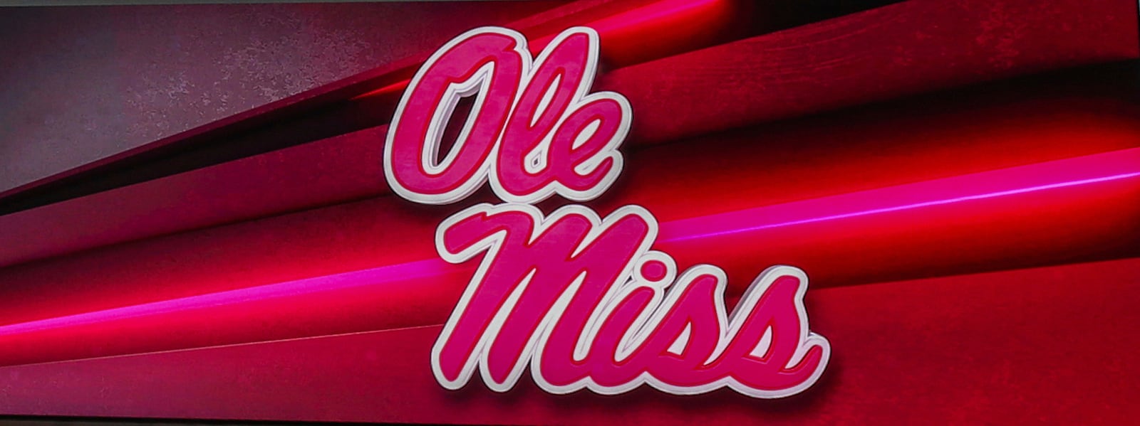 A video screen displays the Ole Miss team logo before a Gator Bowl NCAA college football game between Mississippi and Duke in Jacksonville, Fla., Jan. 2, 2025. (AP Photo/Gary McCullough)