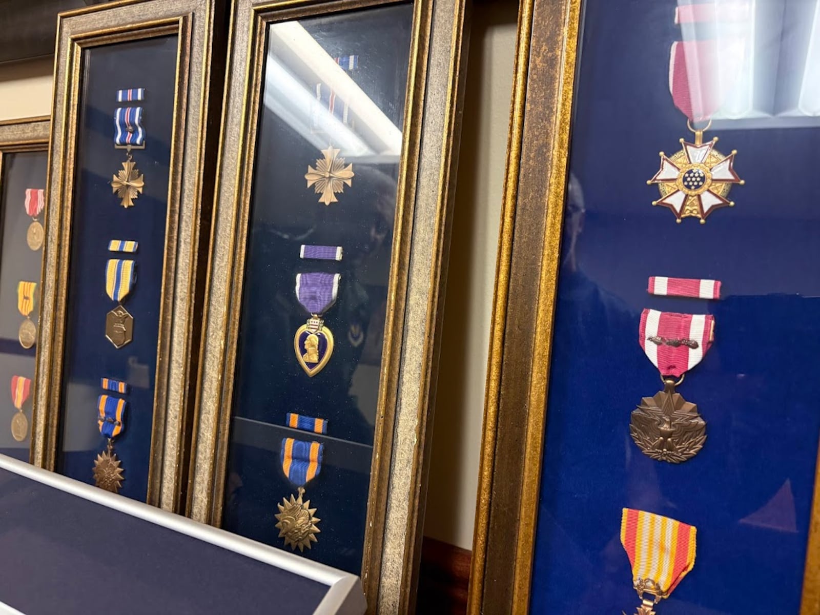 An array of Joseph Adamo's service medals. He retired from the Air Force at the age of 52 in the 1970s. THOMAS GNAU/STAFF