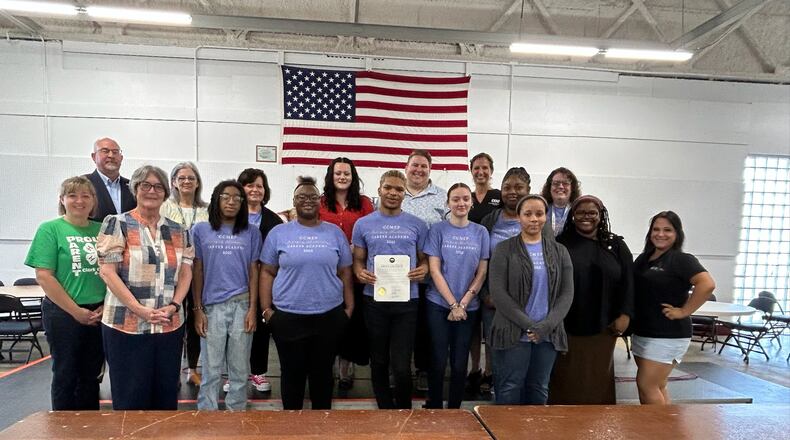 The Clark County Department of Job and Family Services OhioMeansJobs Comprehensive Case Management Employment Program (CCMEP) received a proclamation during the July 23 Clark County commission meeting for its program and the 11 participants in the 2025 Emerging Leaders Career Academy. Contributed